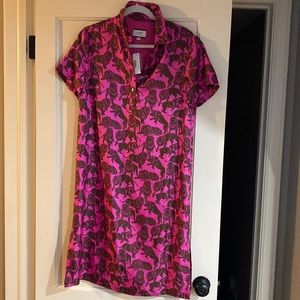 J. Crew Pink and Purple Animal Print Dress